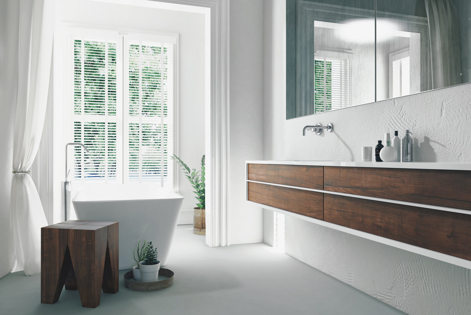wooden shutters bathroom Paul Christian Bristol