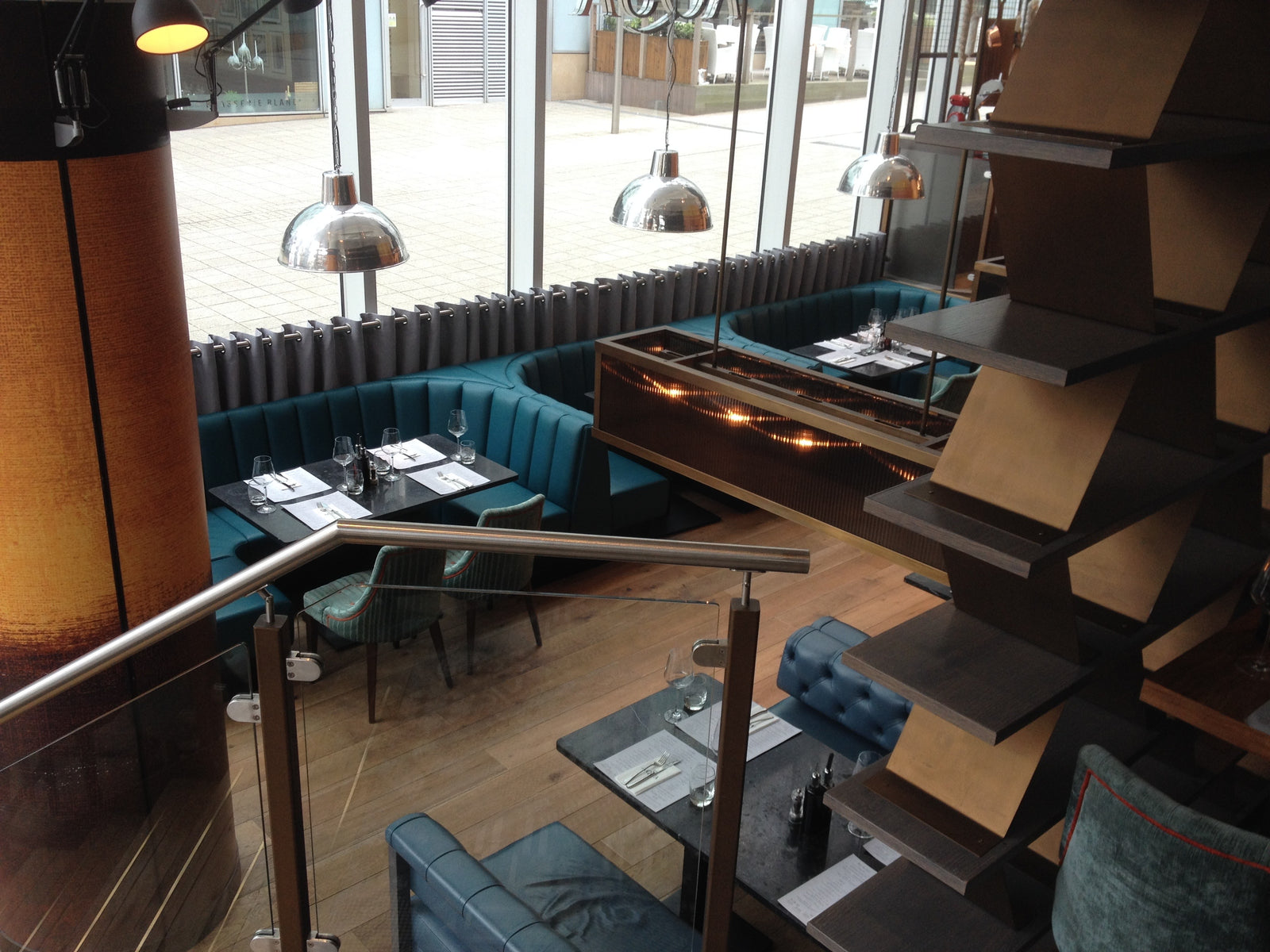 Wave curtains fitted in Aqua Milton Keynes by Paul Christian